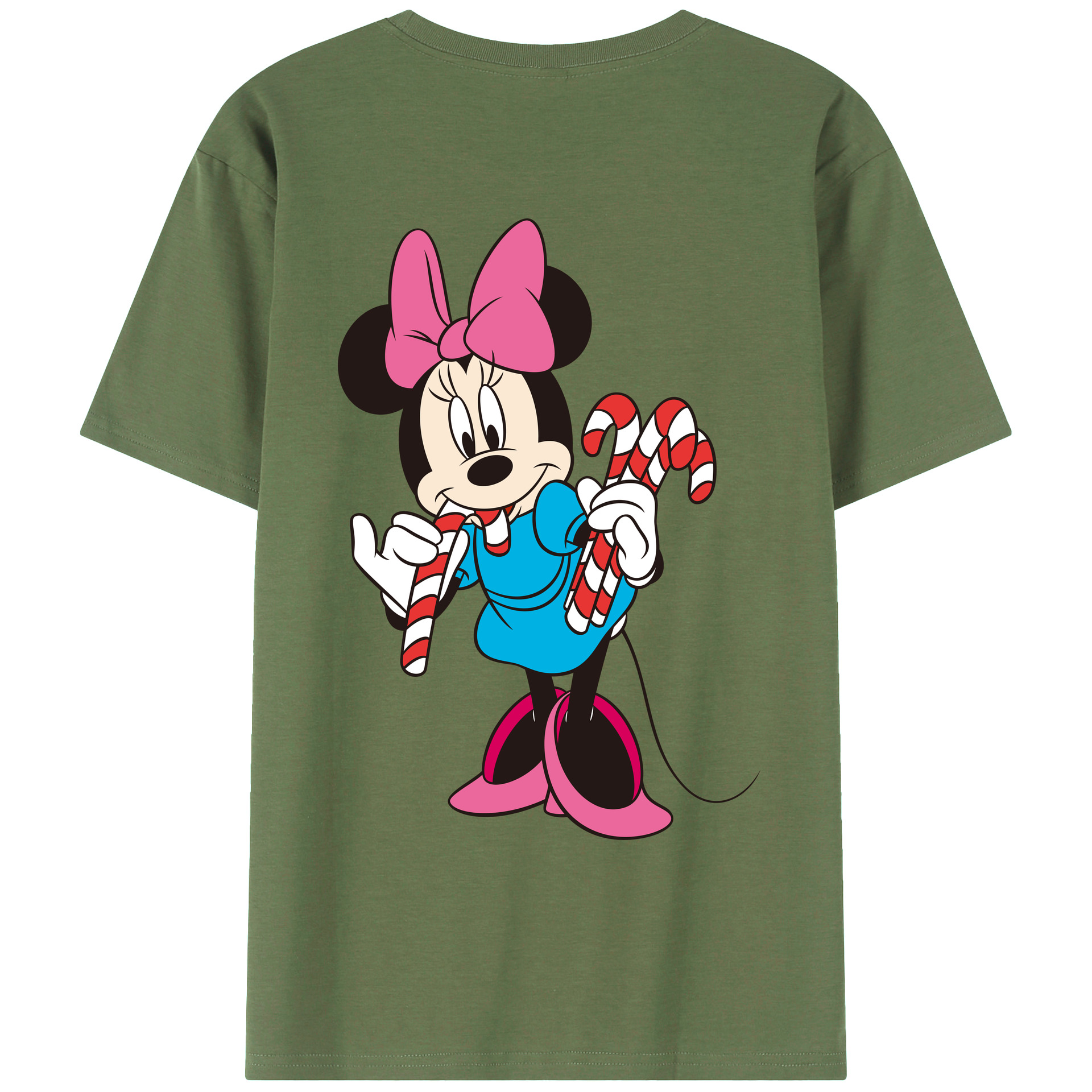 ミッキーマウス Mickey Mouse 綿100％ メンズ半袖Tシャツ（バックプリント） 通気性